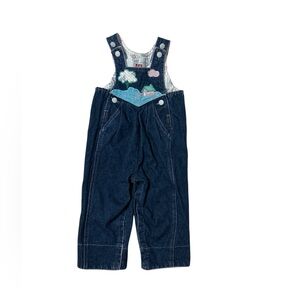 Vintage 80’s K.C.’s Kids Denim Patchwork Farm Overalls - Size 18M